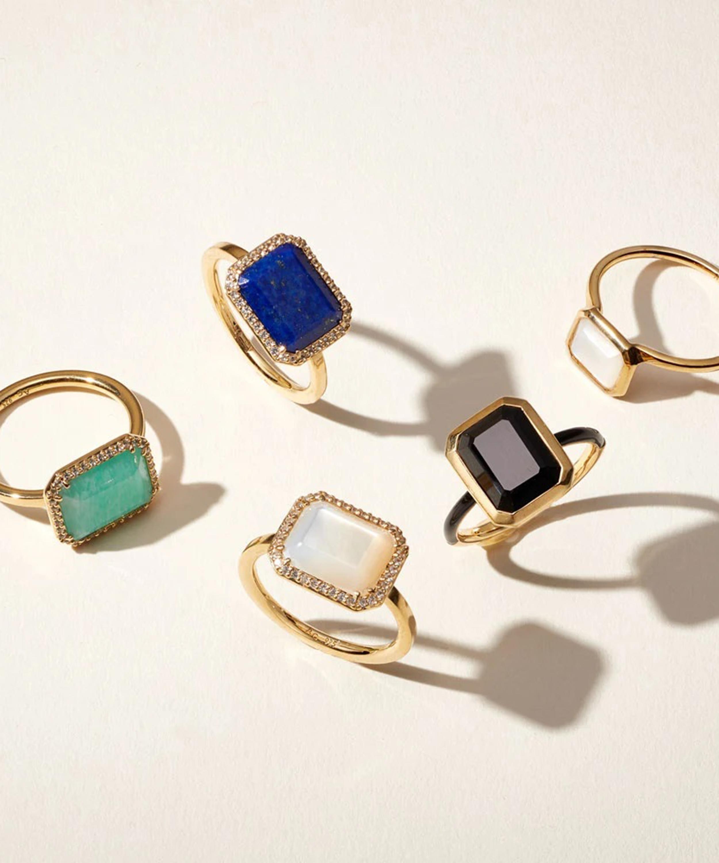 Astley Clarke - 18ct Gold-Plated Vermeil Silver Ottima Mother of Pearl Ring image number 1