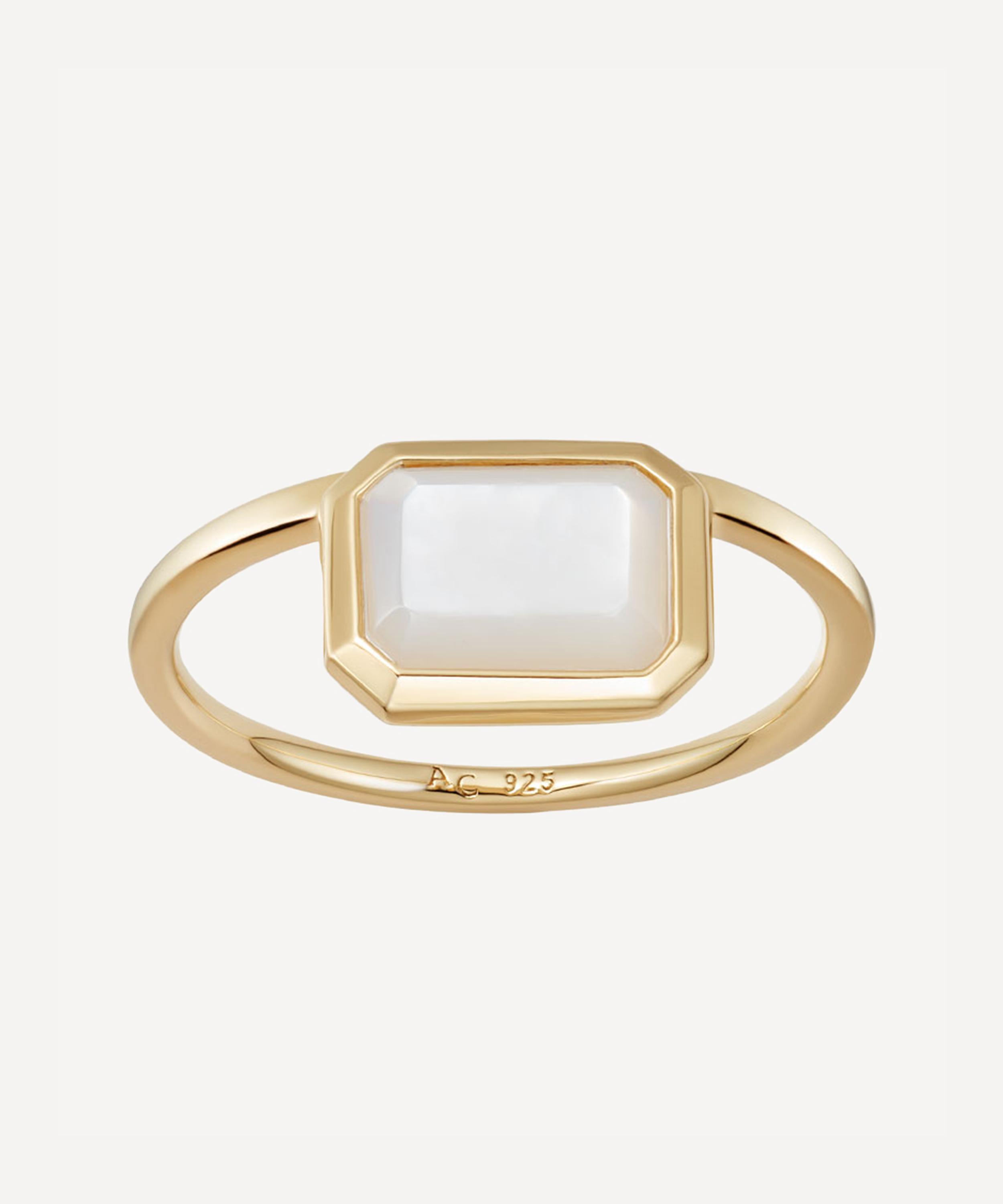 Astley Clarke - 18ct Gold-Plated Vermeil Silver Ottima Mother of Pearl Ring image number 2