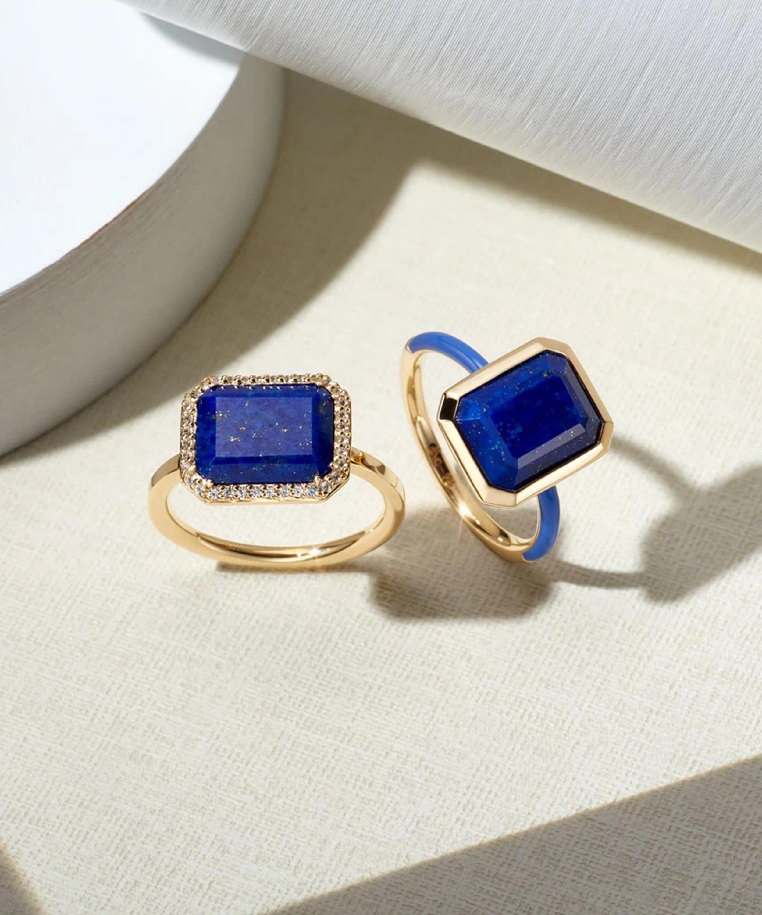 Astley Clarke - 18ct Gold-Plated Vermeil Silver Ottima Lapis Slice Enamel Ring image number 2