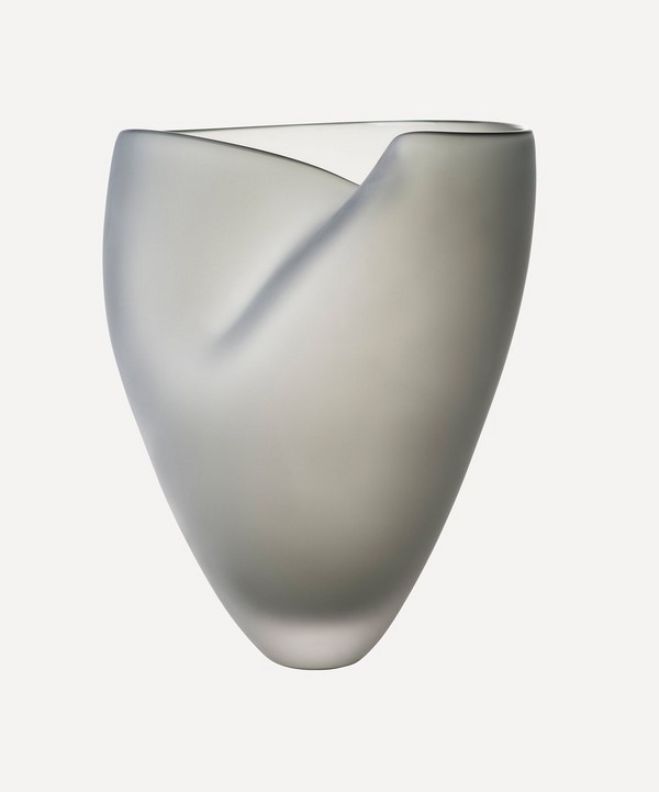 Hadeland Glassverk - Smoky Grey Matte Fold Vase image number null