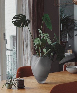 Hadeland Glassverk - Smoky Grey Matte Fold Vase image number 1