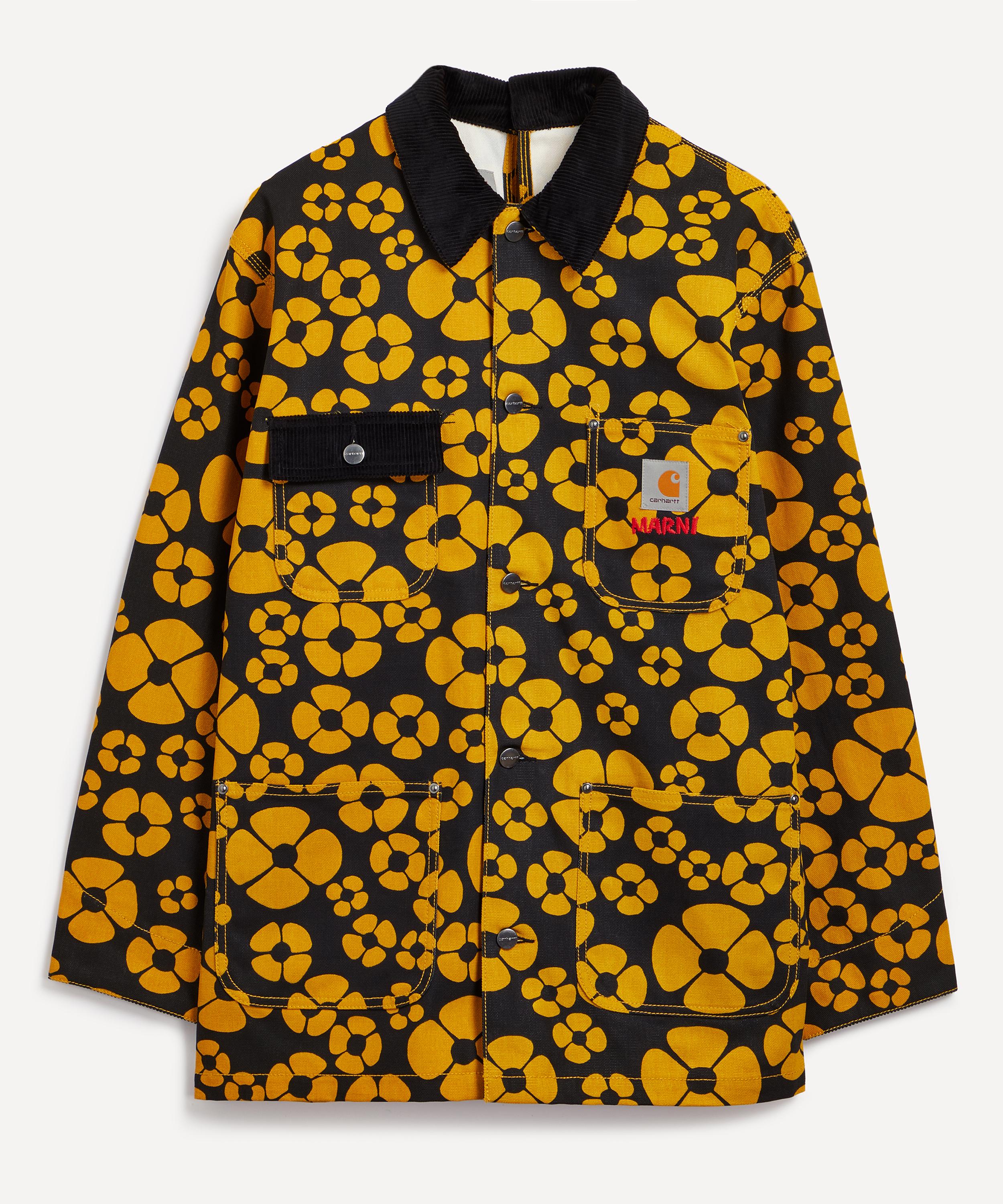 Marni Daisy-print Patch-pocket Shirt in Orange for Men