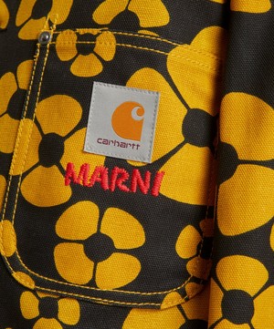 MARNI X CARHARTT WIP - Yellow Oversized Floral Jacket image number 5