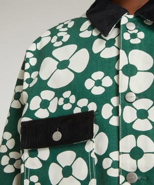 MARNI X CARHARTT WIP - Green Oversized Floral Jacket image number 4