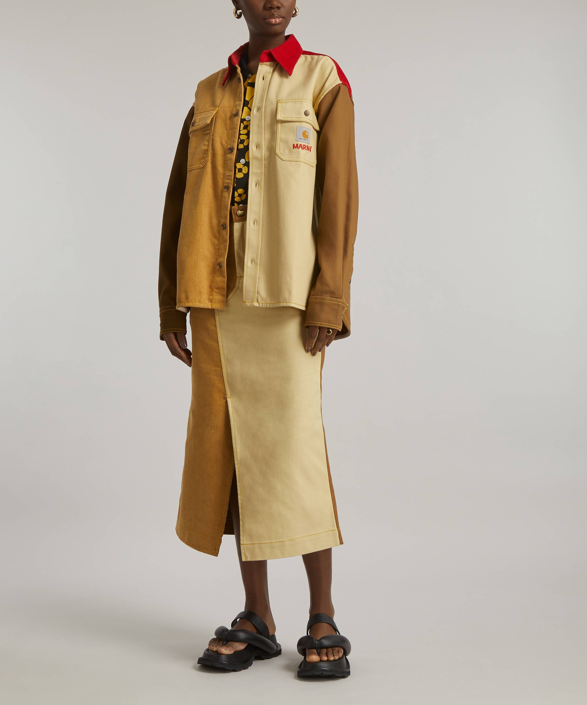 MARNI X CARHARTT WIP Tobacco Colour-Block Overshirt | Liberty