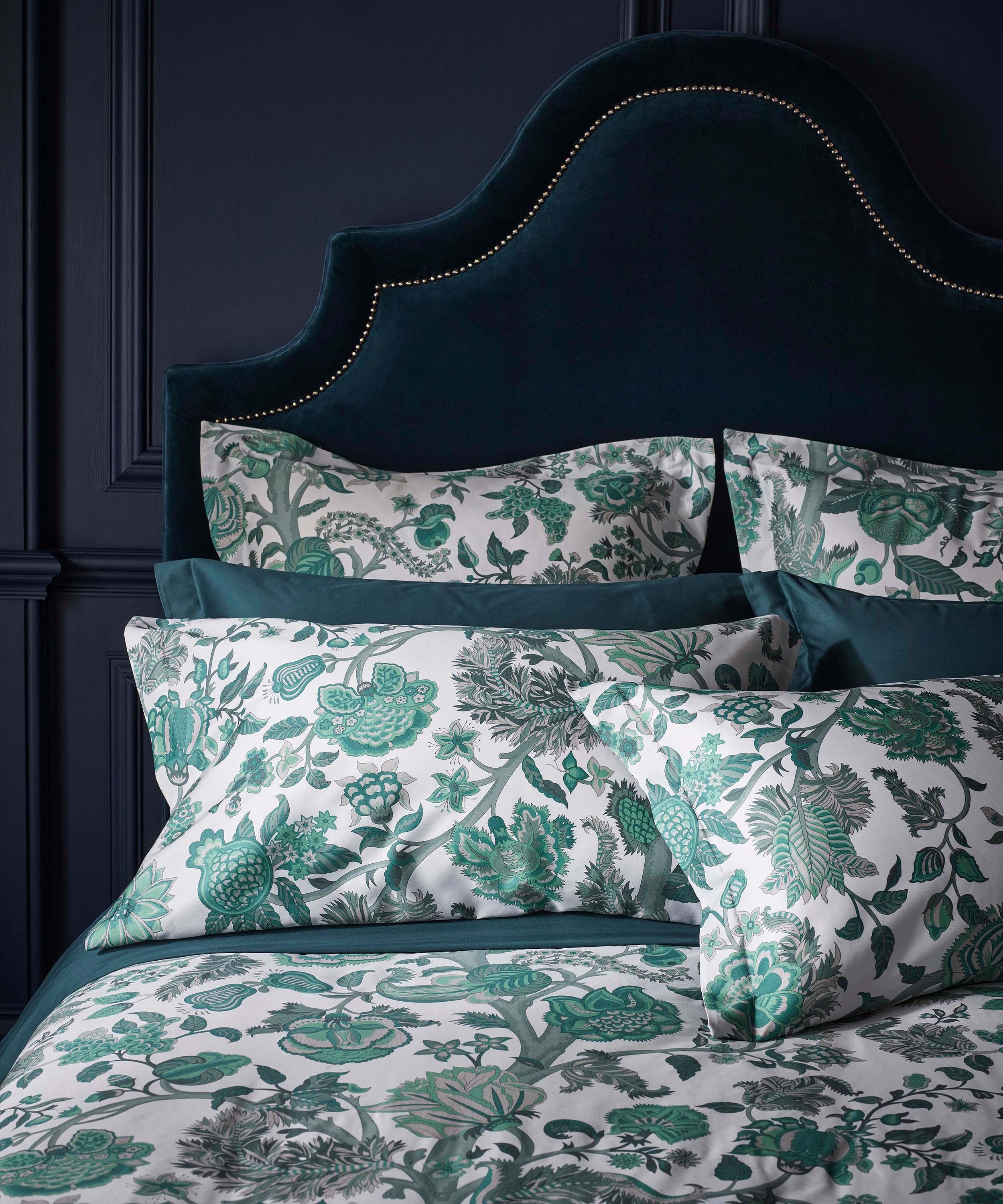 Liberty - Palampore Trail Jade Cotton Sateen Standard Pillowcase