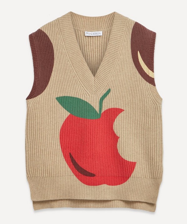 JW Anderson - Knitted Apple V-Neck Vest image number null