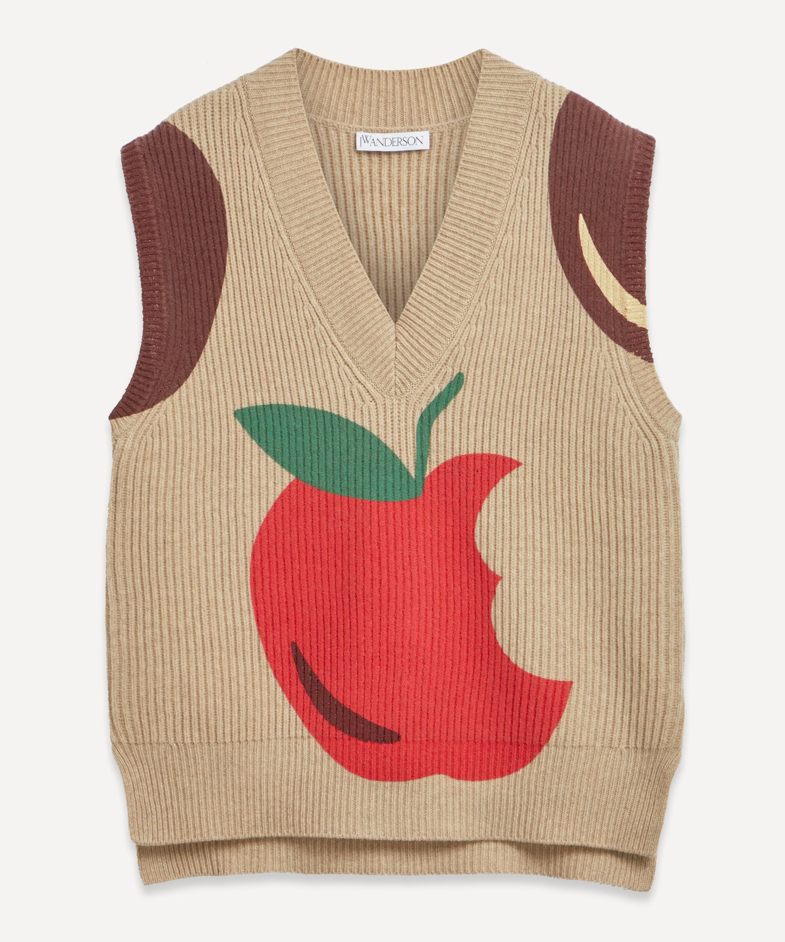 JW Anderson Knitted Apple V-Neck Vest | Liberty