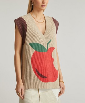 JW Anderson - Knitted Apple V-Neck Vest image number 2