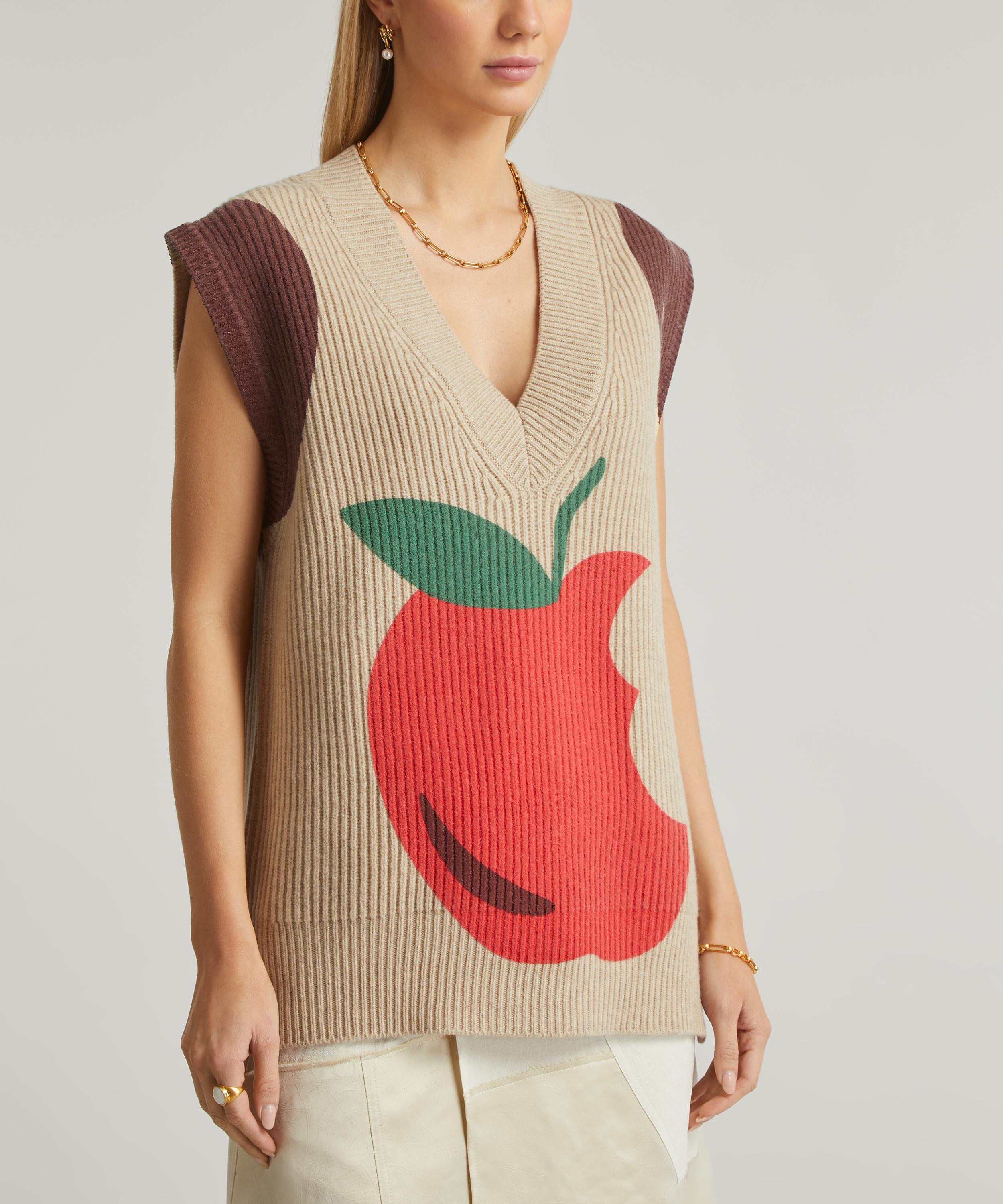 JW Anderson Knitted Apple V-Neck Vest | Liberty