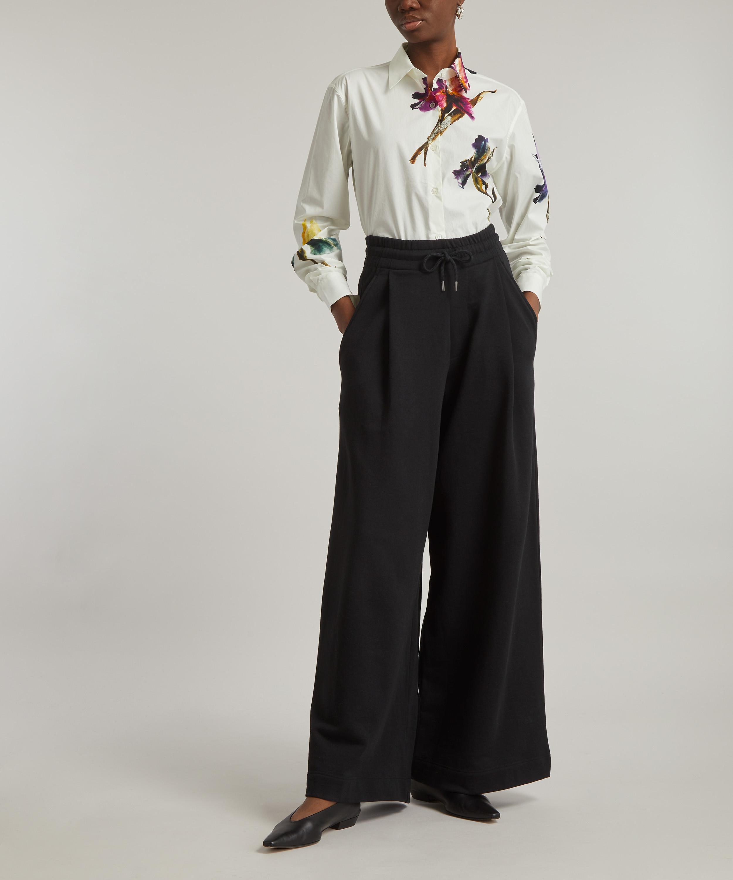 Dries Van Noten Cotton-Fleece Wide-Leg Trousers