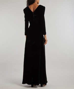 Saloni - Margot Long Black Dress image number 3