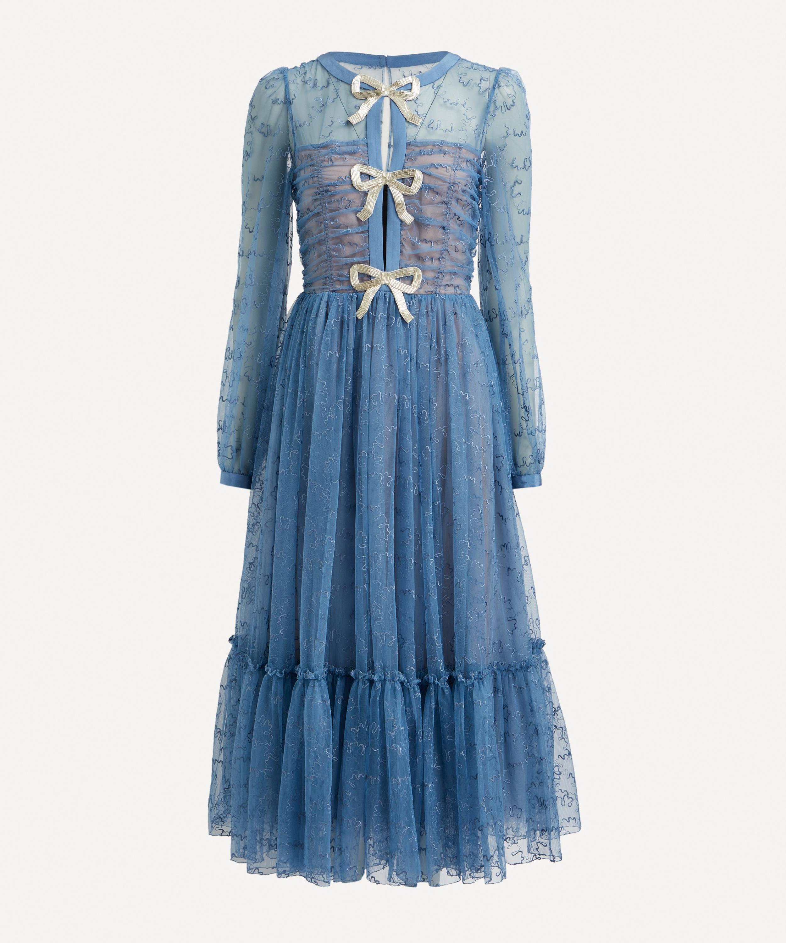 Saloni Camille Tulle Bugle Bows Dress Liberty