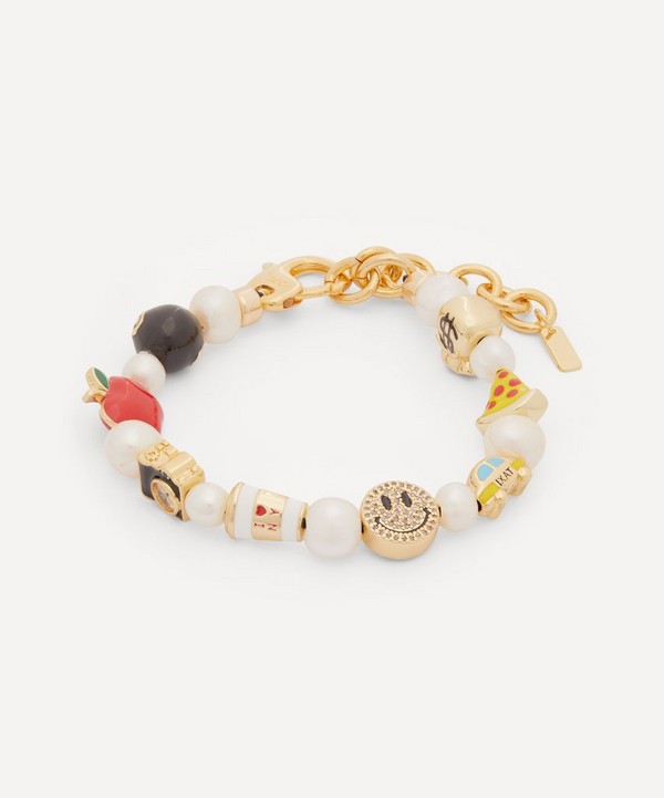 Martha Calvo - 14ct Gold-Plated I Love New York Pearl and Bead Bracelet image number null