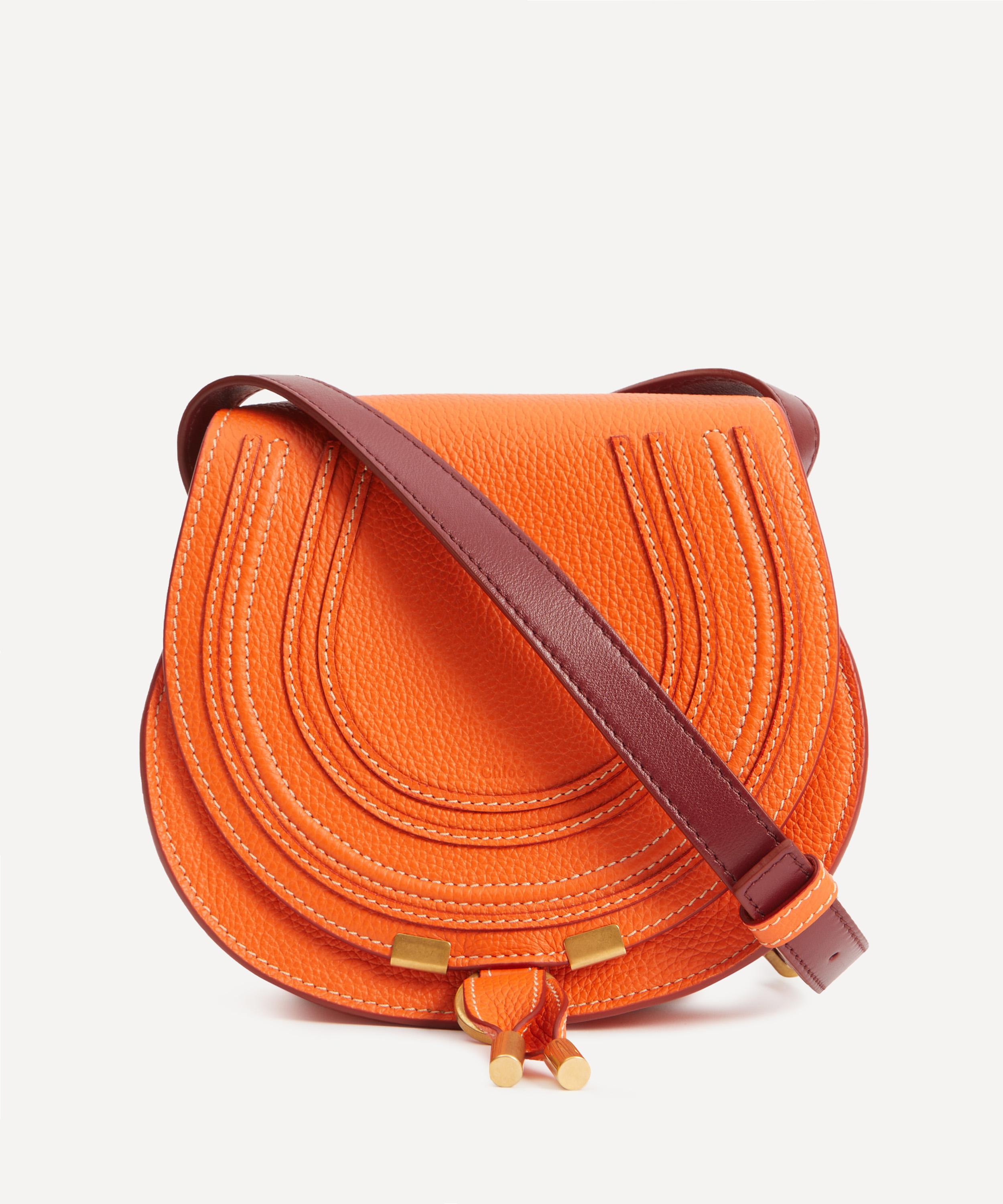 CHLOE Marcie Leather Crossbody Bag Orange