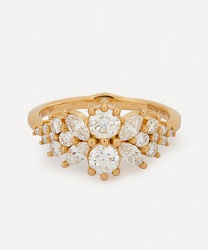Artemer - 18ct Gold Flora Diamond Cluster Engagement Ring image number 0