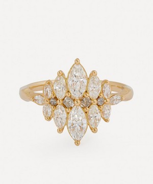 Artemer - 18ct Gold Marquise Diamond Cluster Engagement Ring image number 0