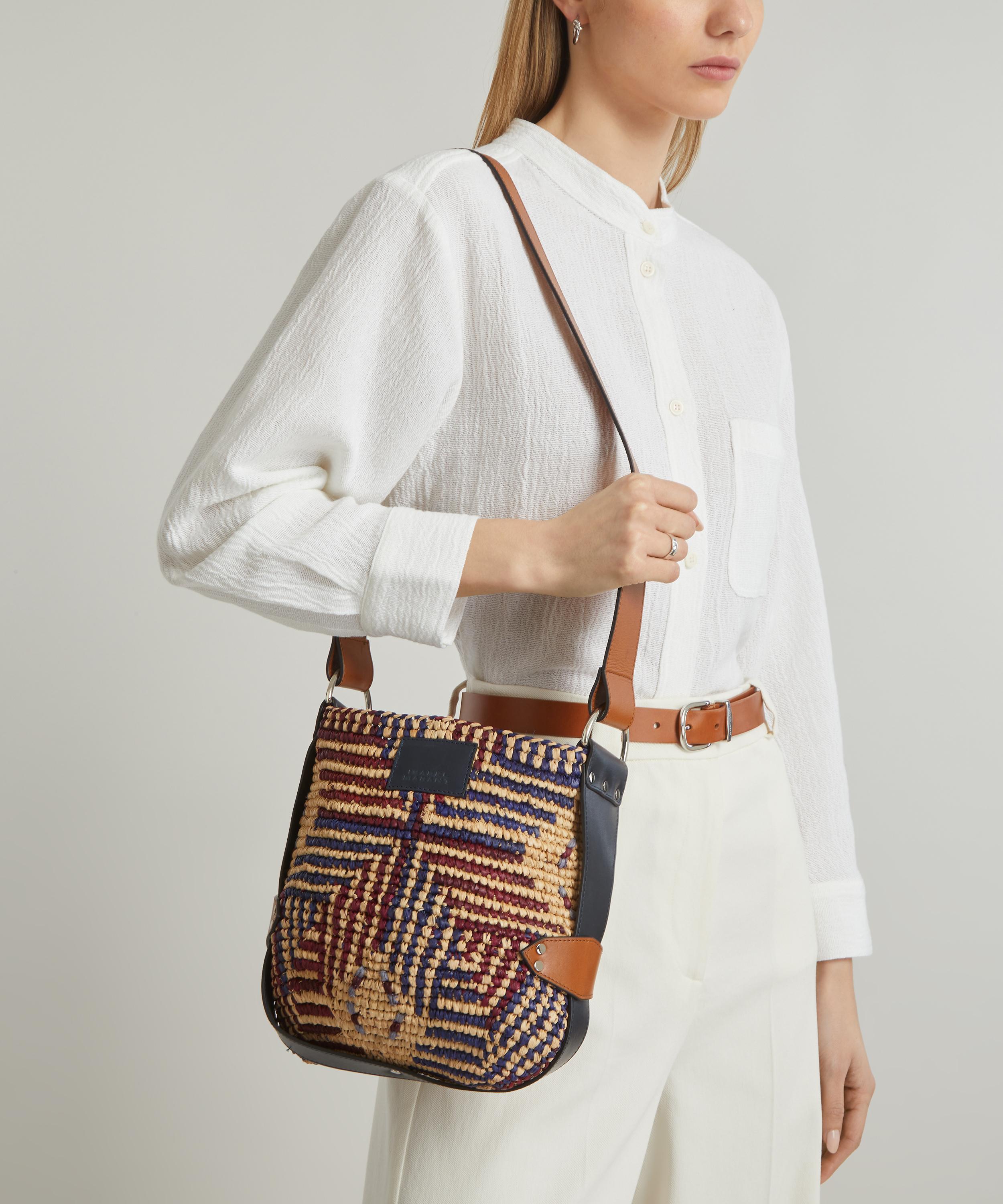 ISABEL MARANT Bayia woven raffia shoulder bag