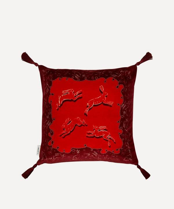Liberty - Year of the Rabbit Square Velvet Cushion image number 0