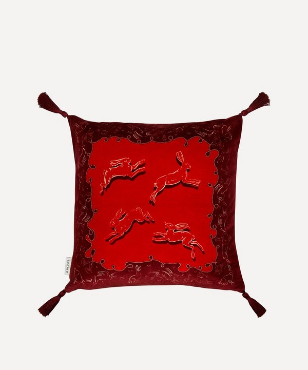 Liberty - Year of the Rabbit Square Velvet Cushion image number null