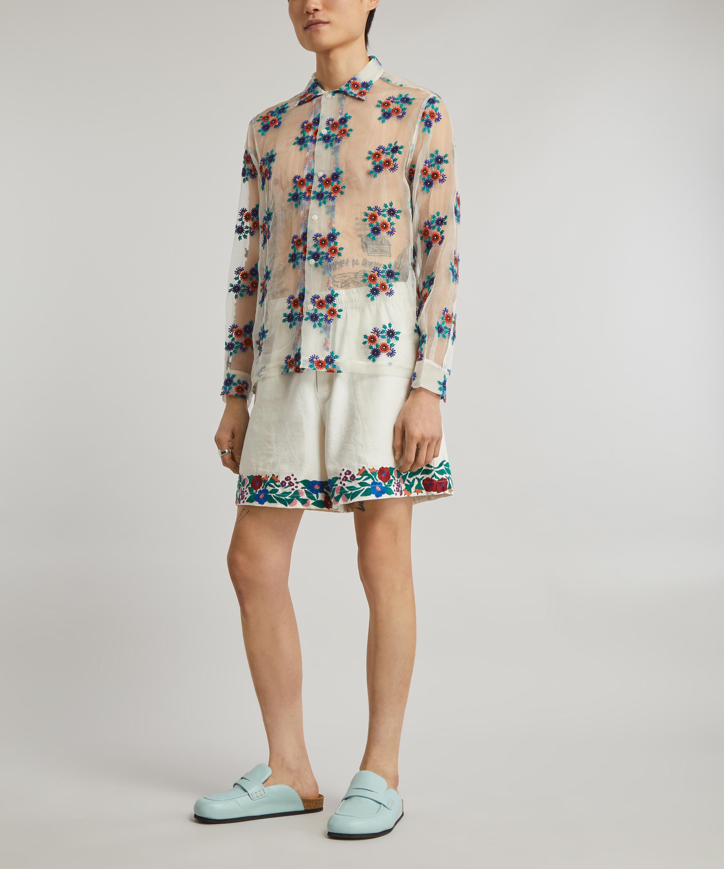 Bode Sheer Daisy Long-Sleeve Shirt | Liberty