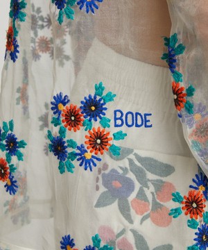 Bode - Sheer Daisy Long-Sleeve Shirt image number 4