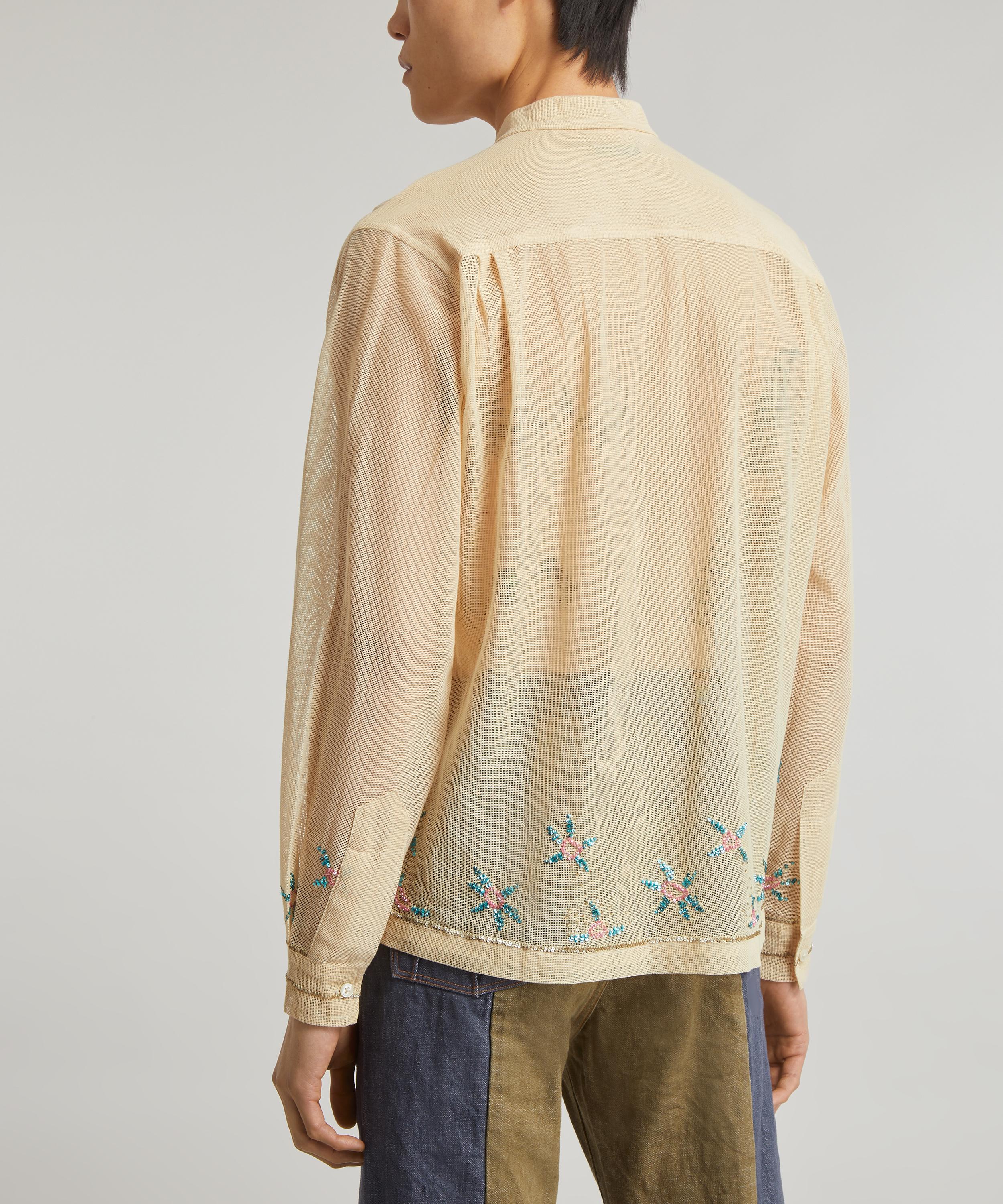 Bode Sequined Floral Net Shirt | Liberty