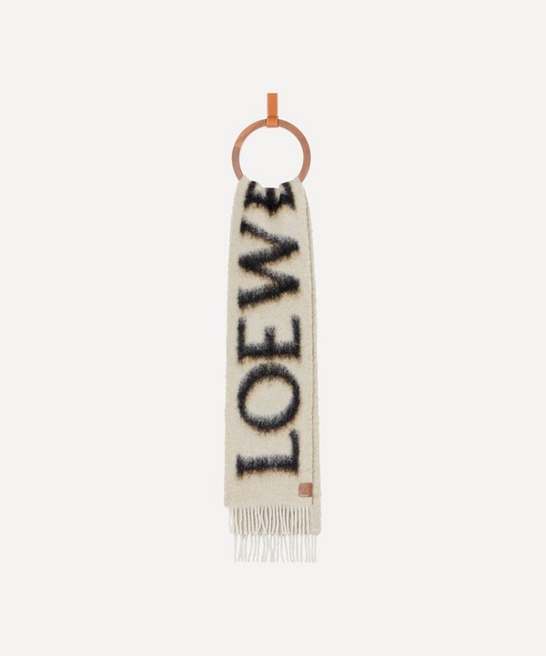 Loewe - Short Logo Scarf in Wool and Mohair image number null