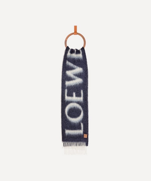 Loewe - Short Logo Scarf in Wool and Mohair image number null
