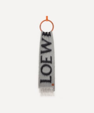 Loewe - Short Logo Scarf in Wool and Mohair image number 0