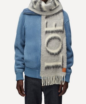 Loewe - Short Logo Scarf in Wool and Mohair image number 1