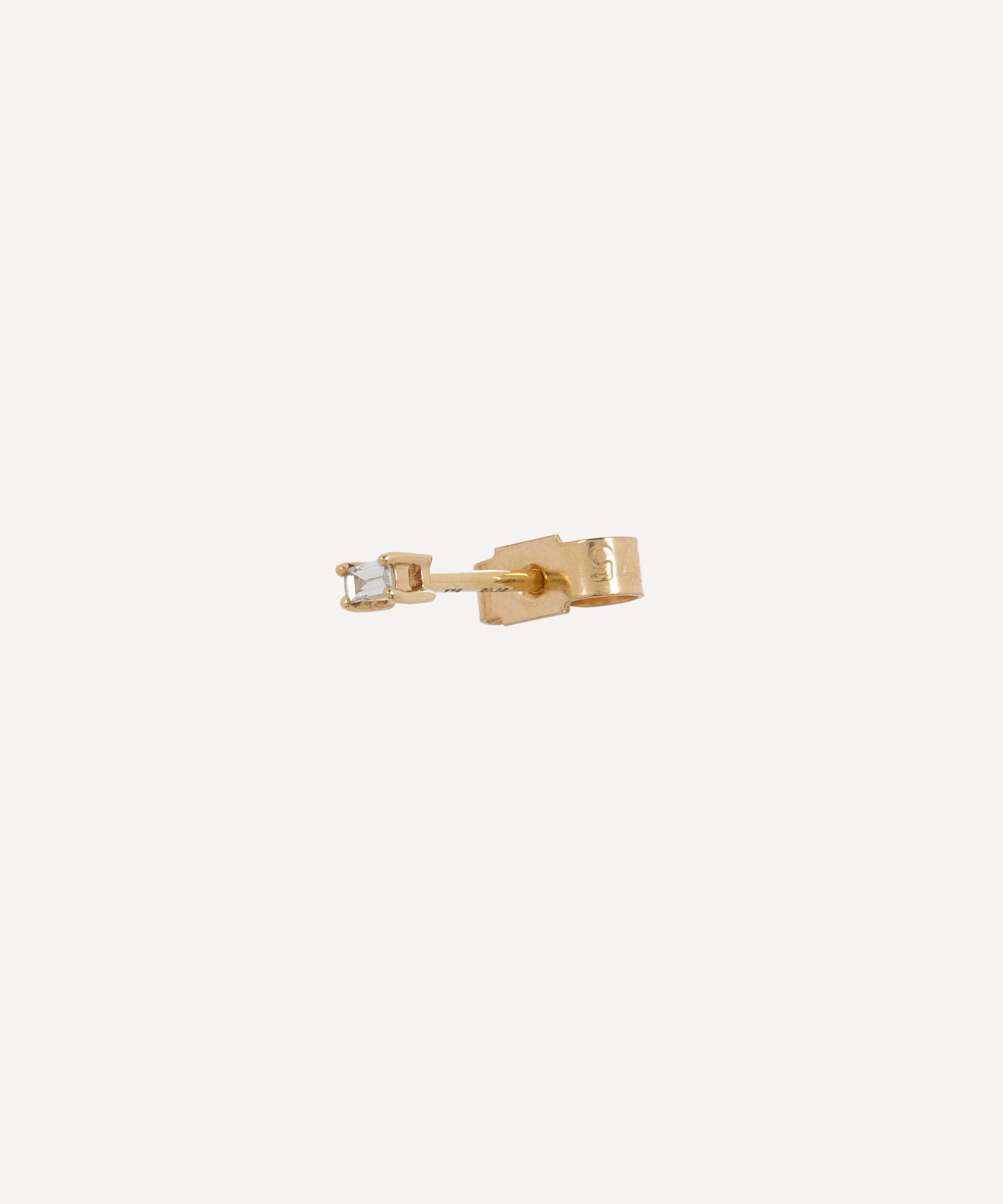 AURUM + GREY - 9ct Gold Petite Baguette Diamond Stud Earring image number 1