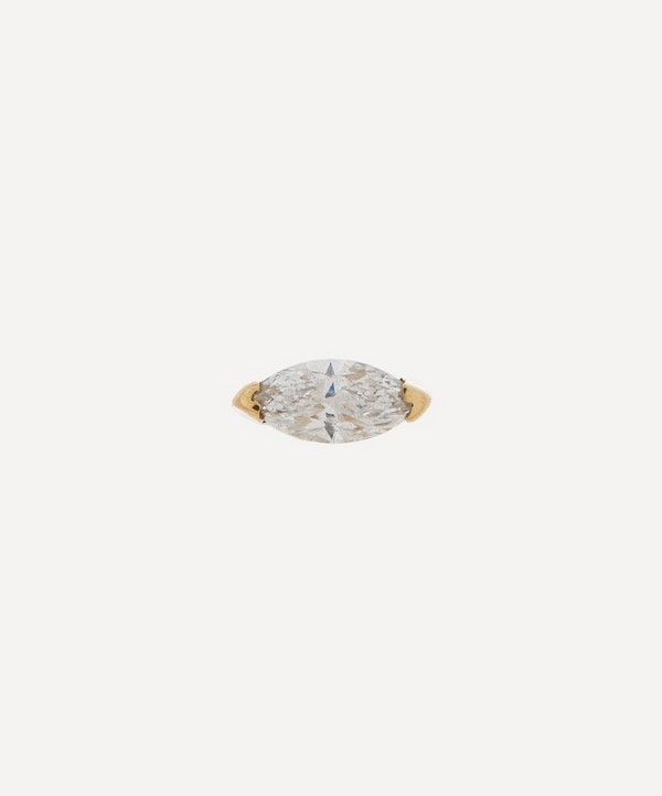 AURUM + GREY - 9ct Gold Petite Marquise Diamond Stud Earring image number null