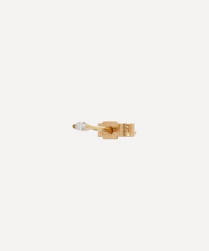AURUM + GREY - 9ct Gold Petite Marquise Diamond Stud Earring image number 2