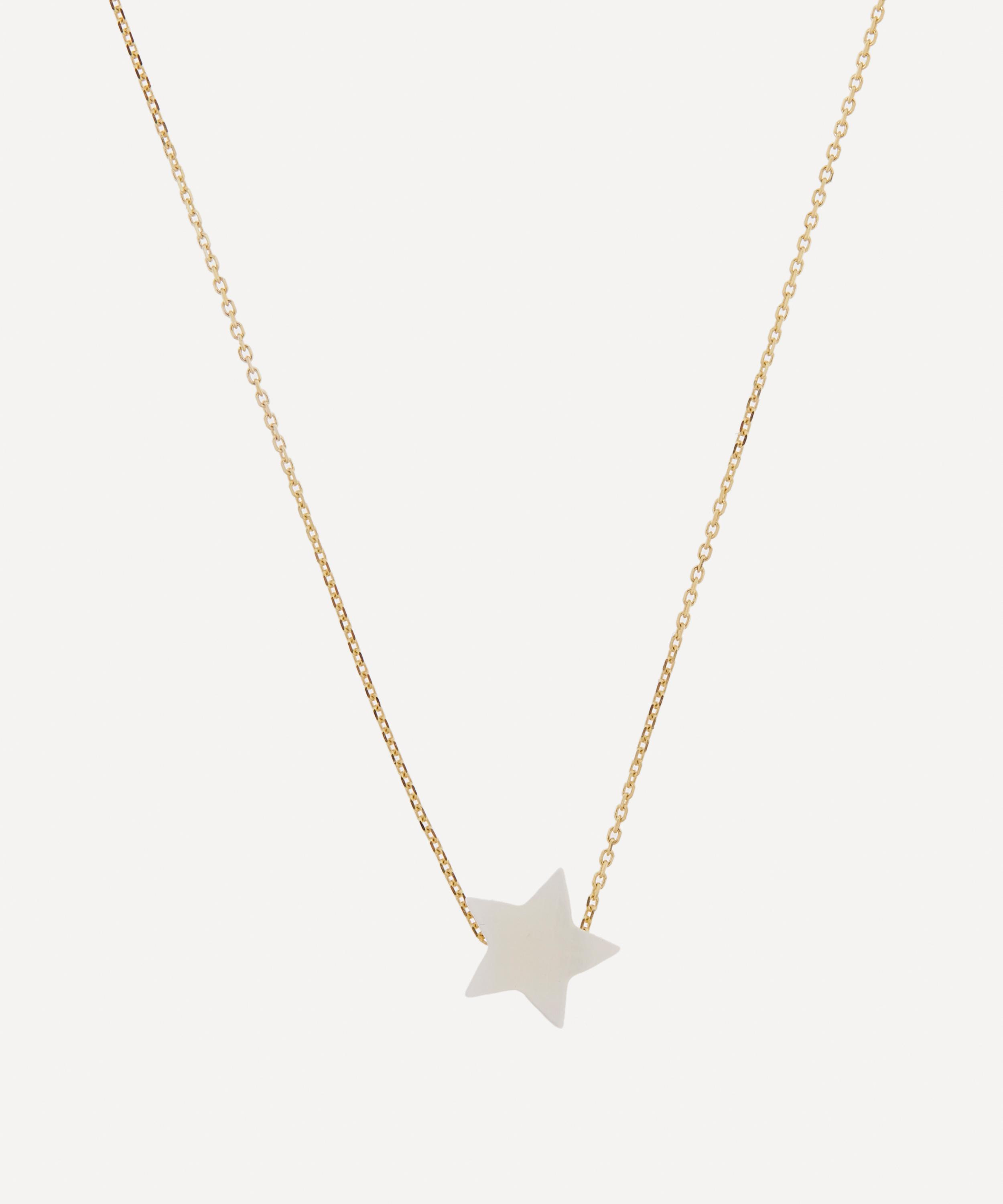 AURUM + GREY - 9ct Gold Mother Of Pearl Star Pendant Necklace