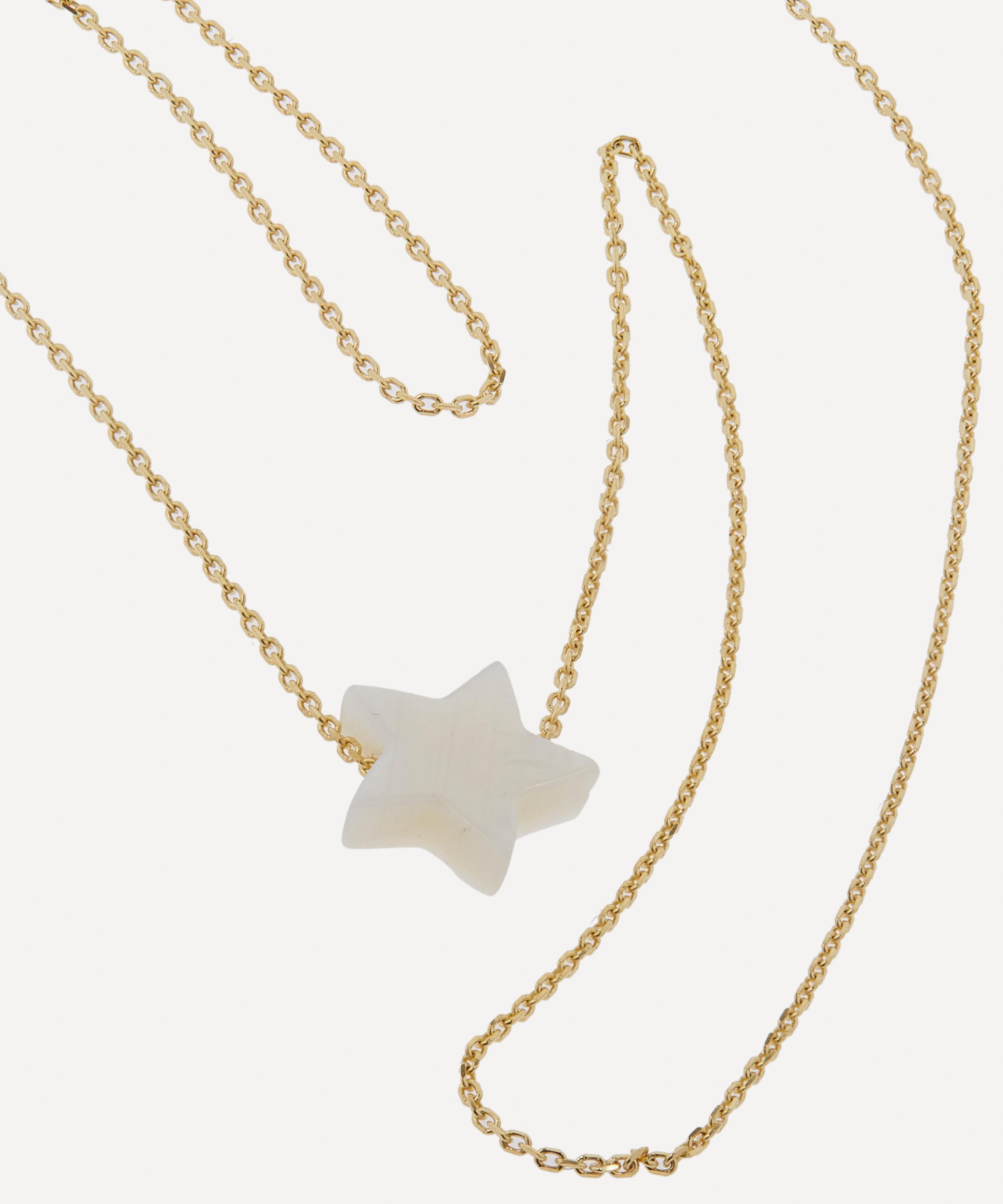 AURUM + GREY - 9ct Gold Mother Of Pearl Star Pendant Necklace image number 2