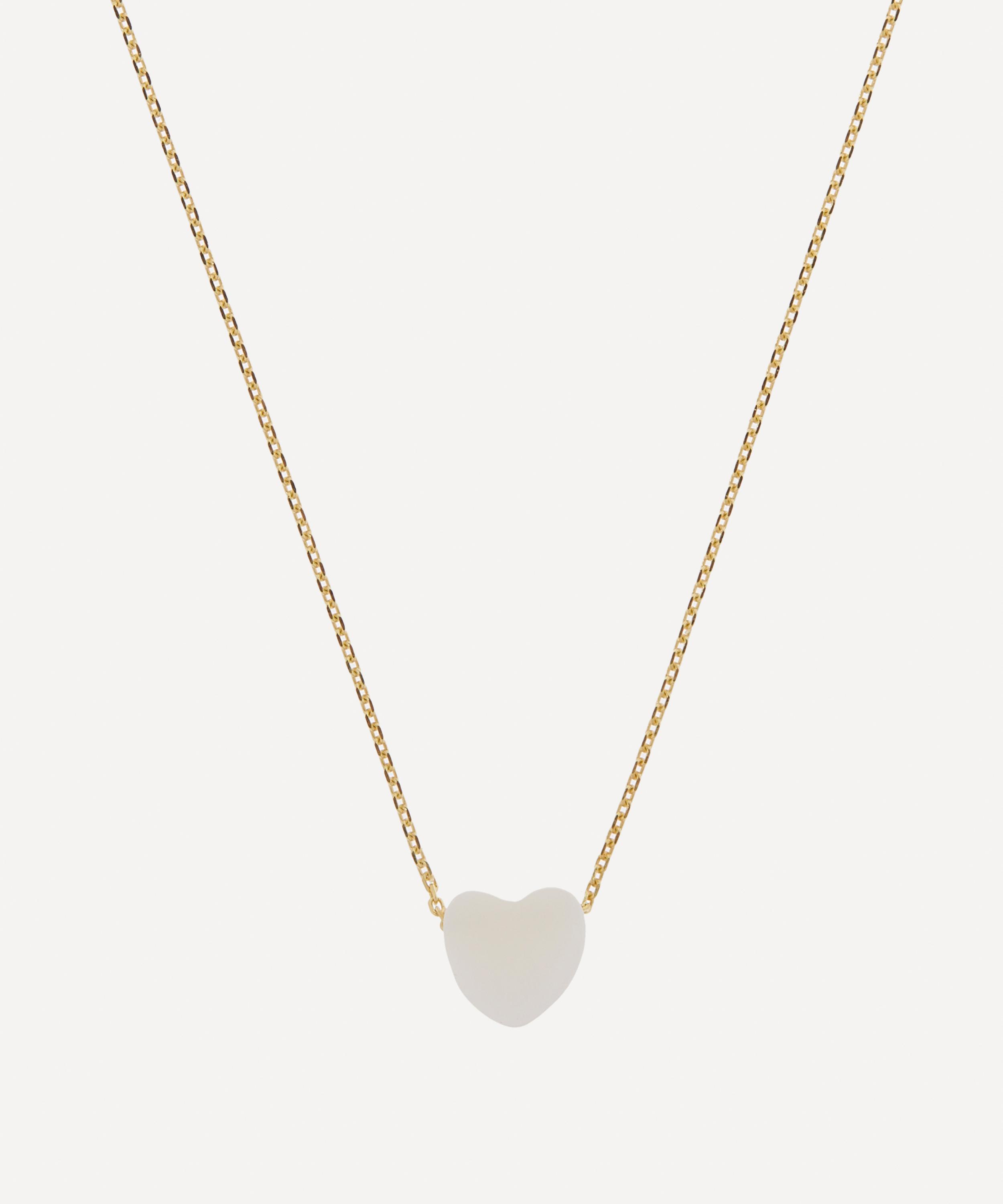 AURUM + GREY - 9ct Gold Mother Of Pearl Heart Pendant Necklace image number 0