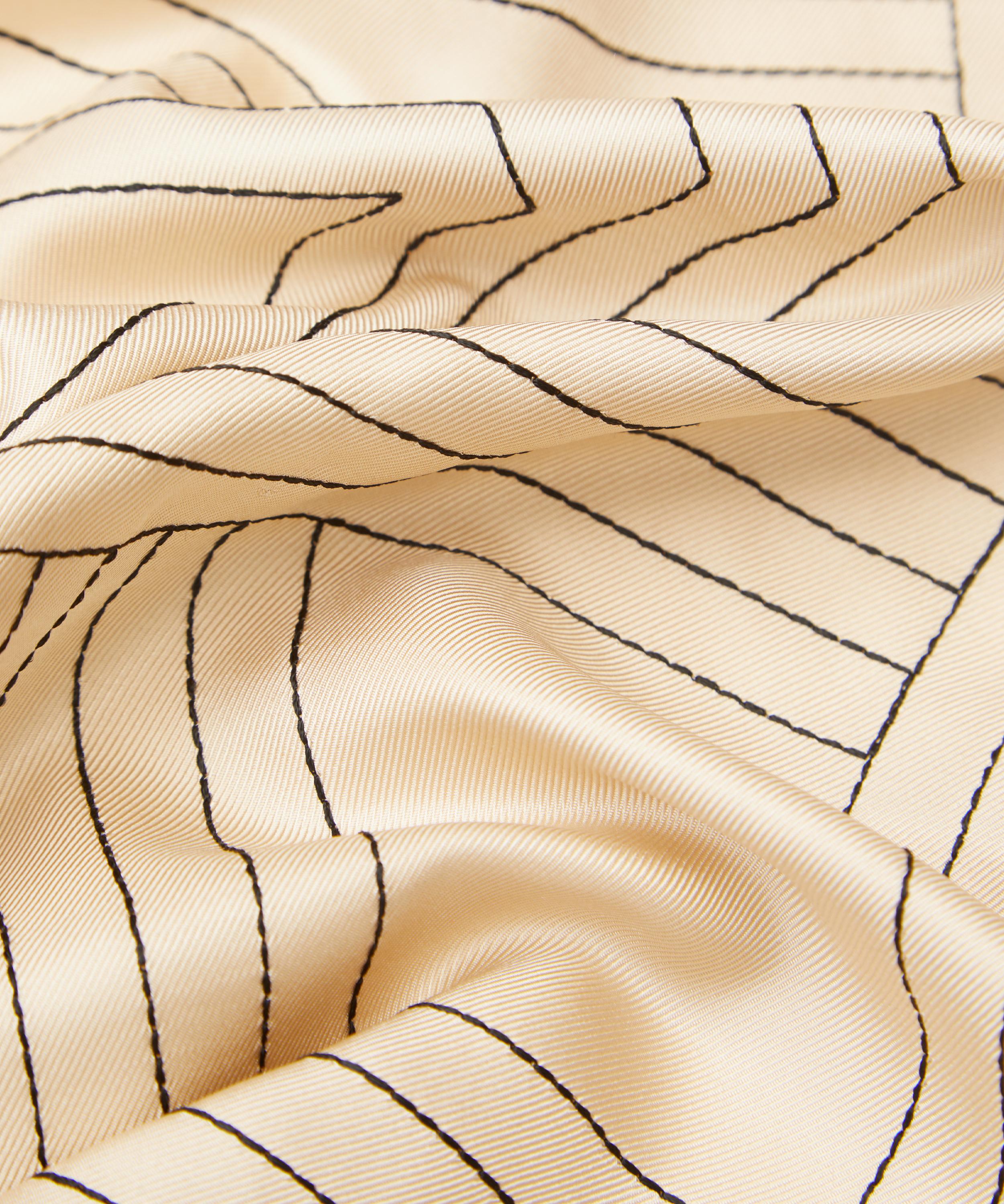 Totême Printed Silk Twill Scarf in Metallic