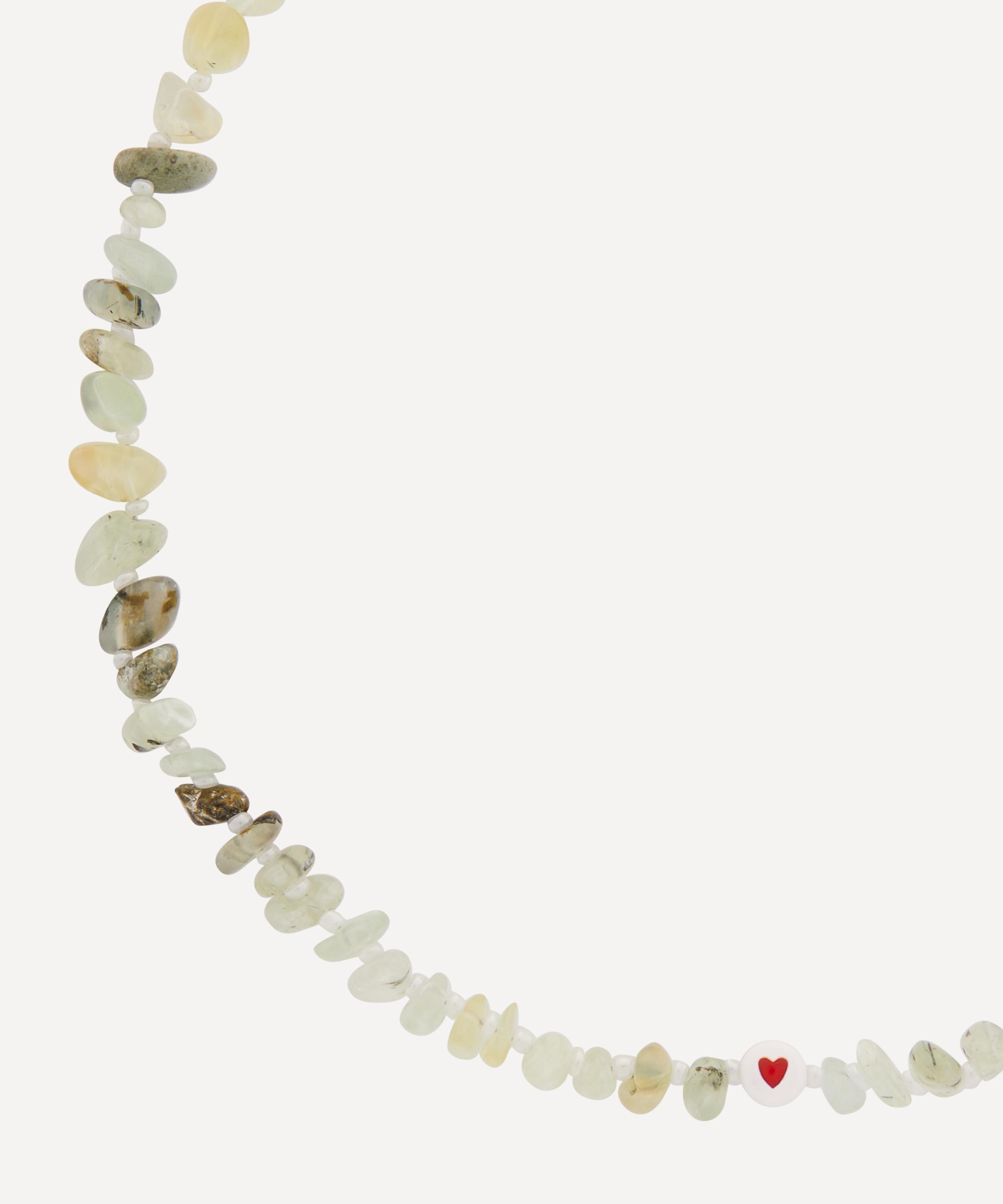 TBalance Crystals - Red Heart Prehnite Crystal Gemstone Necklace image number 1