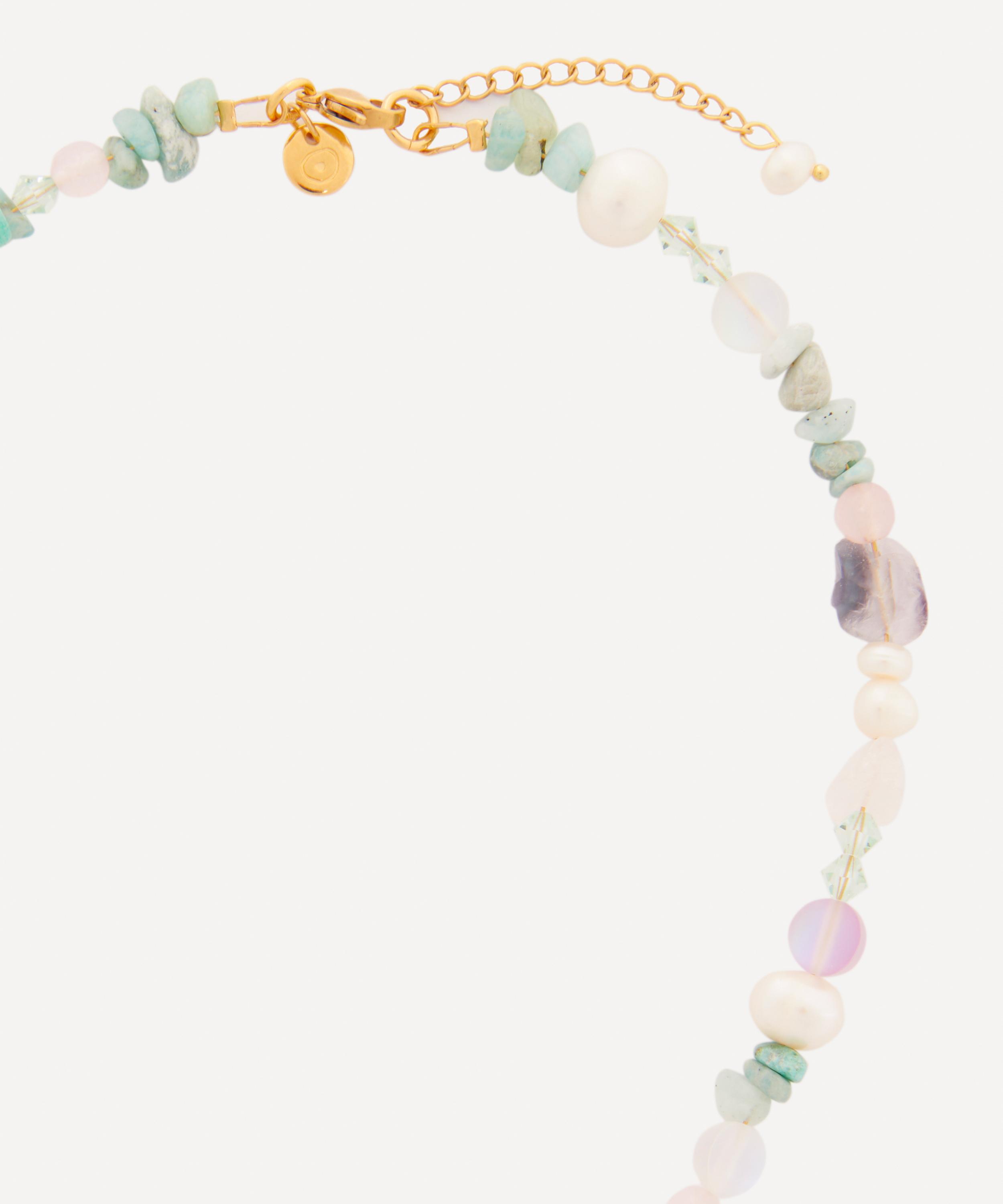 Mayol - Gold-Plated Gretchen Pearl and Gem Heart Pendant Necklace image number 2