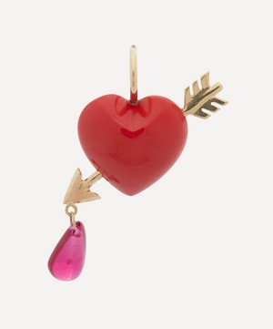 Rachel Quinn - 14ct Gold Cupid’s Arrow Coral Charm image number 0