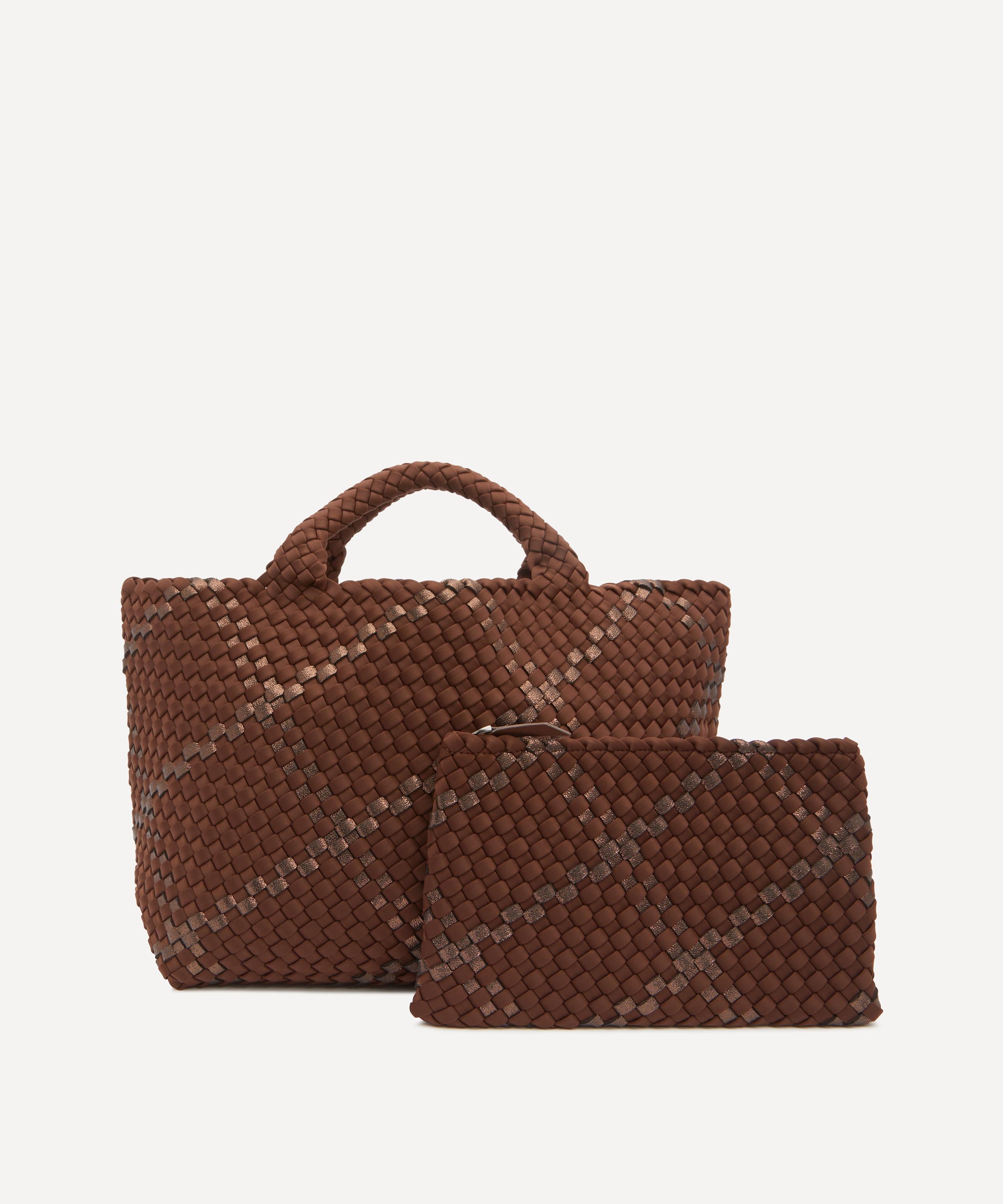 Naghedi St. Barths Medium Plaid Woven Tote Bag