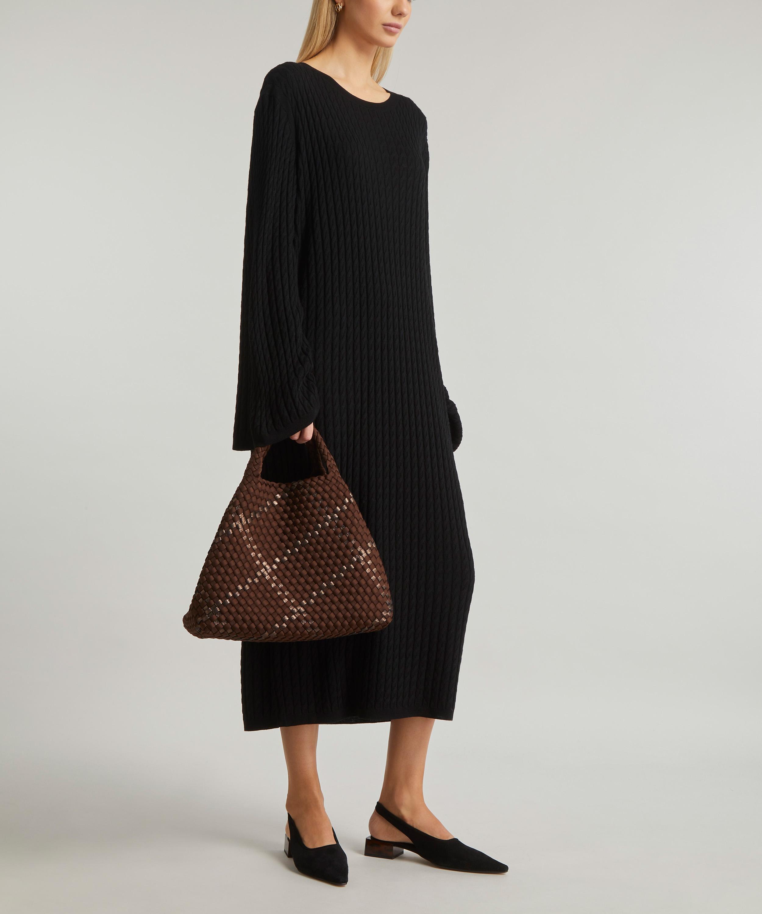 Naghedi - St. Barths Medium Plaid Woven Tote Bag Umber image number 1