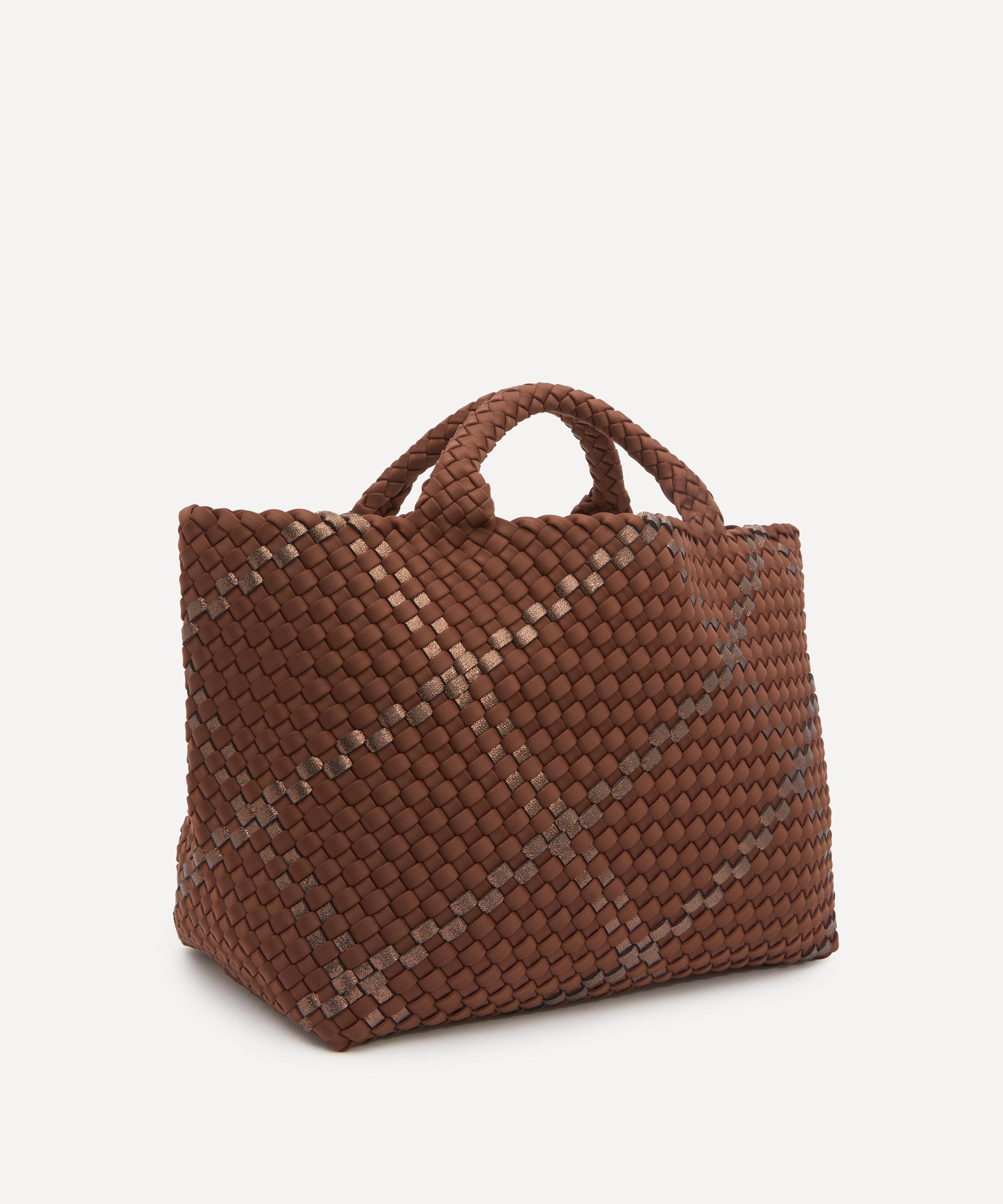 Naghedi - St. Barths Medium Plaid Woven Tote Bag Umber image number 2
