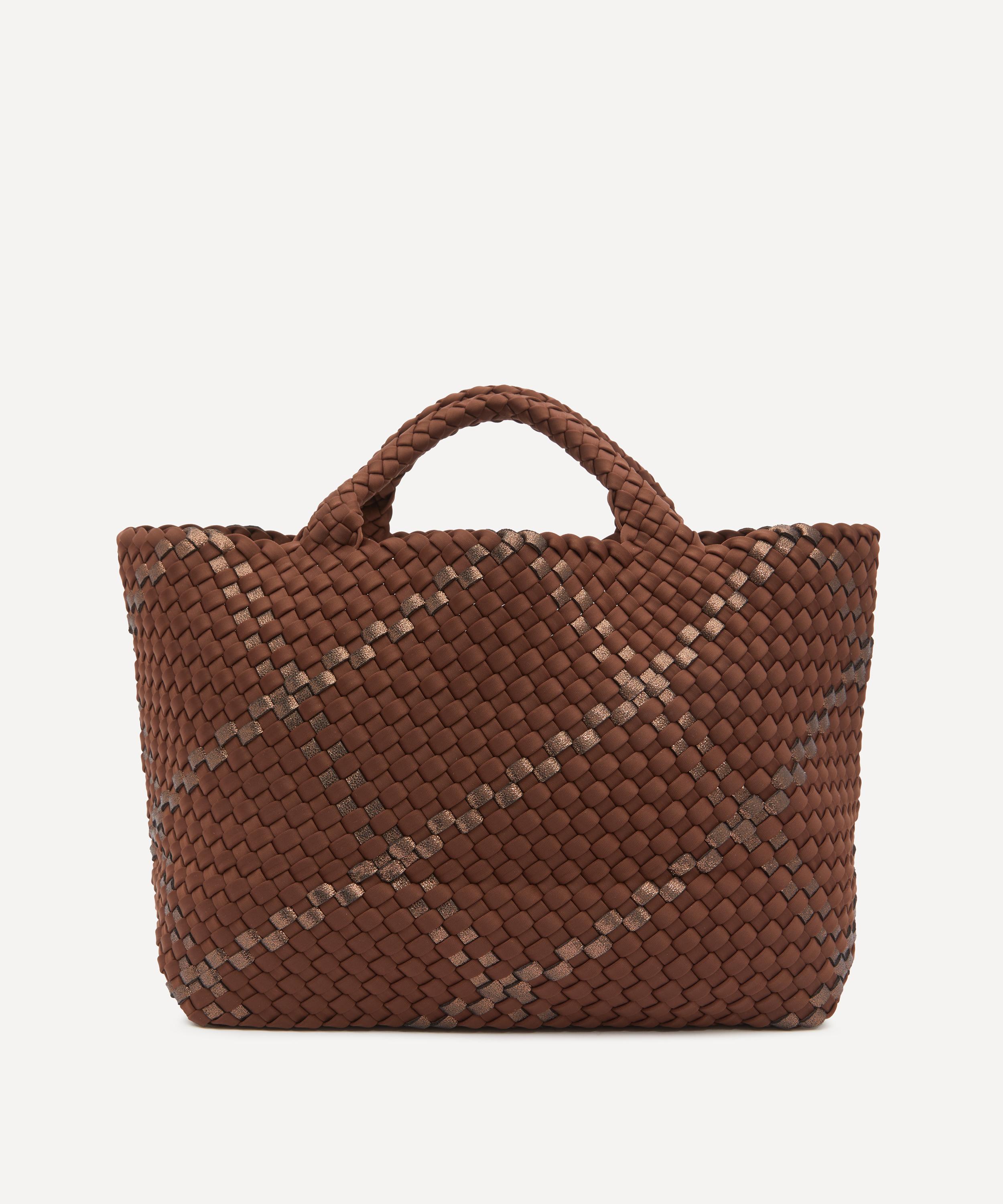 Naghedi - St. Barths Medium Plaid Woven Tote Bag Umber image number 3