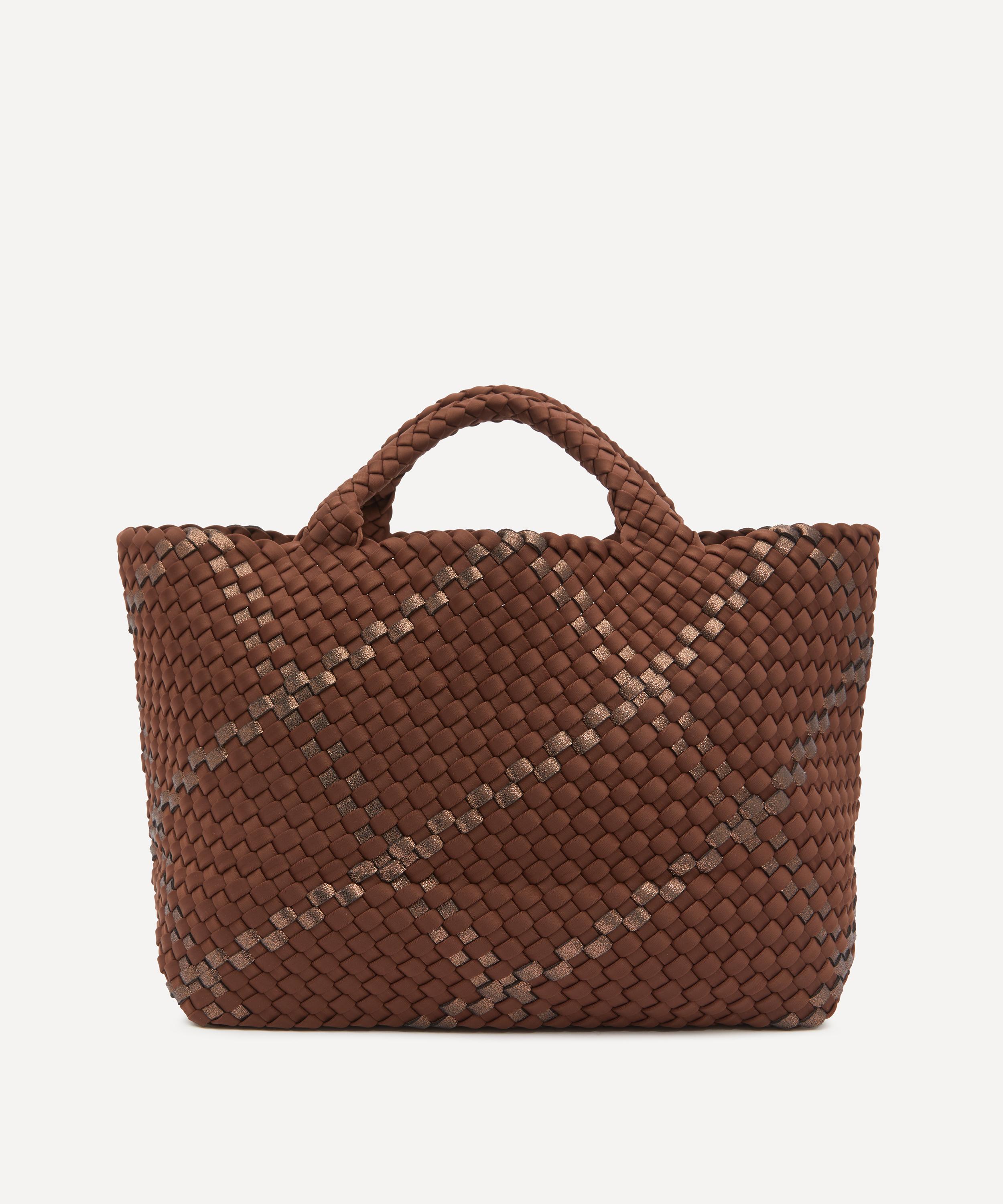 Naghedi St. Barths Medium Plaid Woven Tote Bag