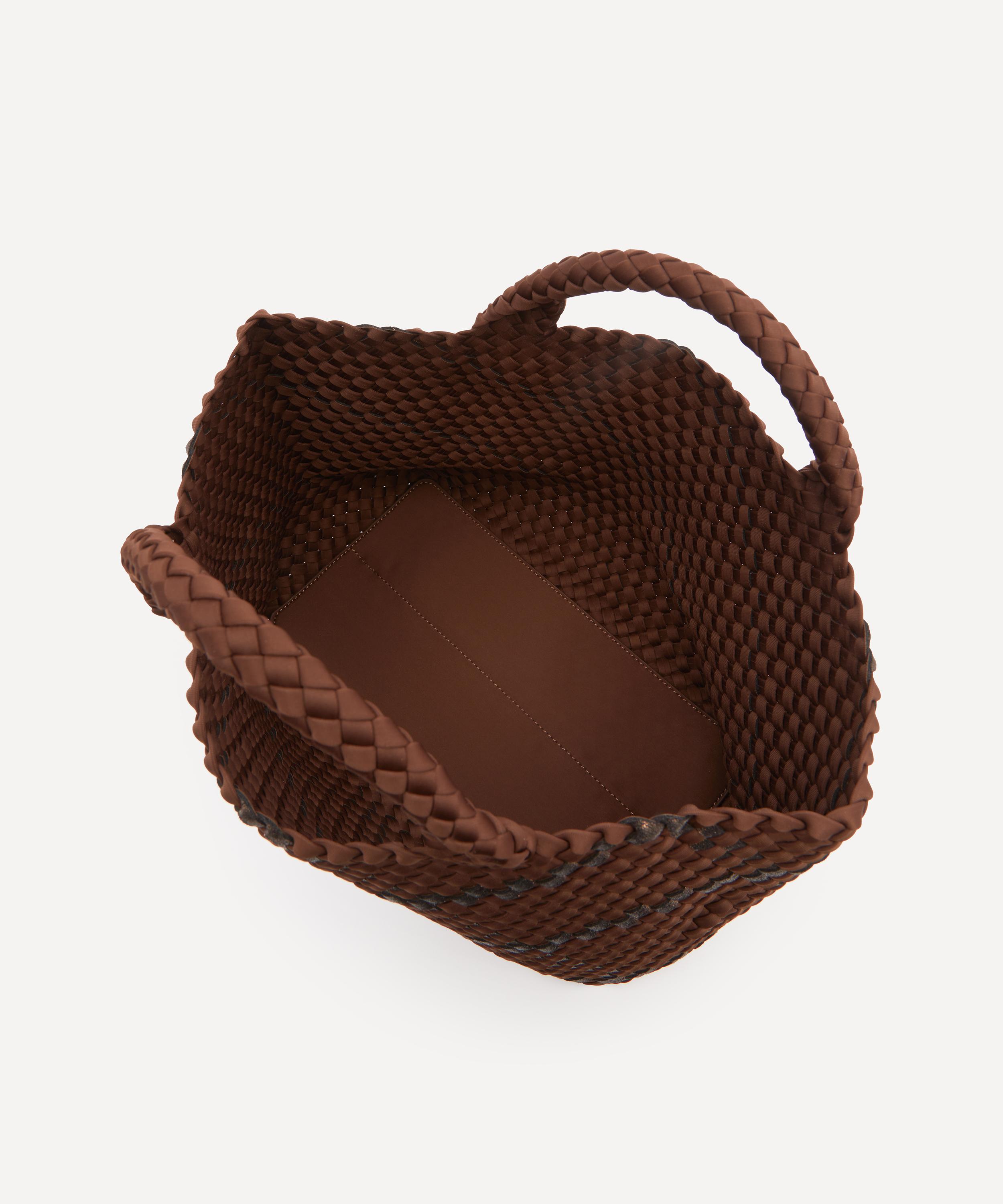 Naghedi - St. Barths Medium Plaid Woven Tote Bag Umber image number 5