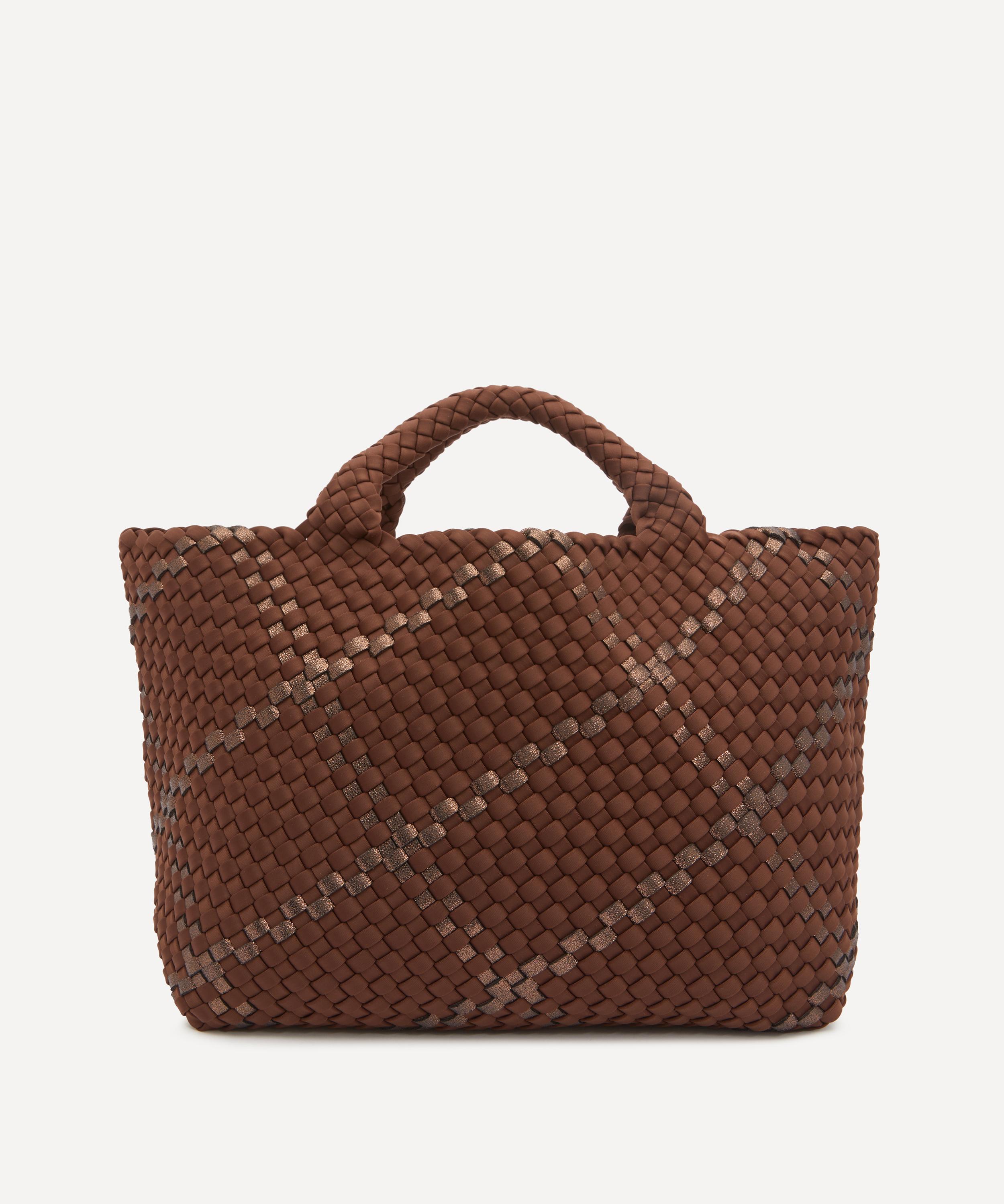 Naghedi - St. Barths Medium Plaid Woven Tote Bag Umber image number 6