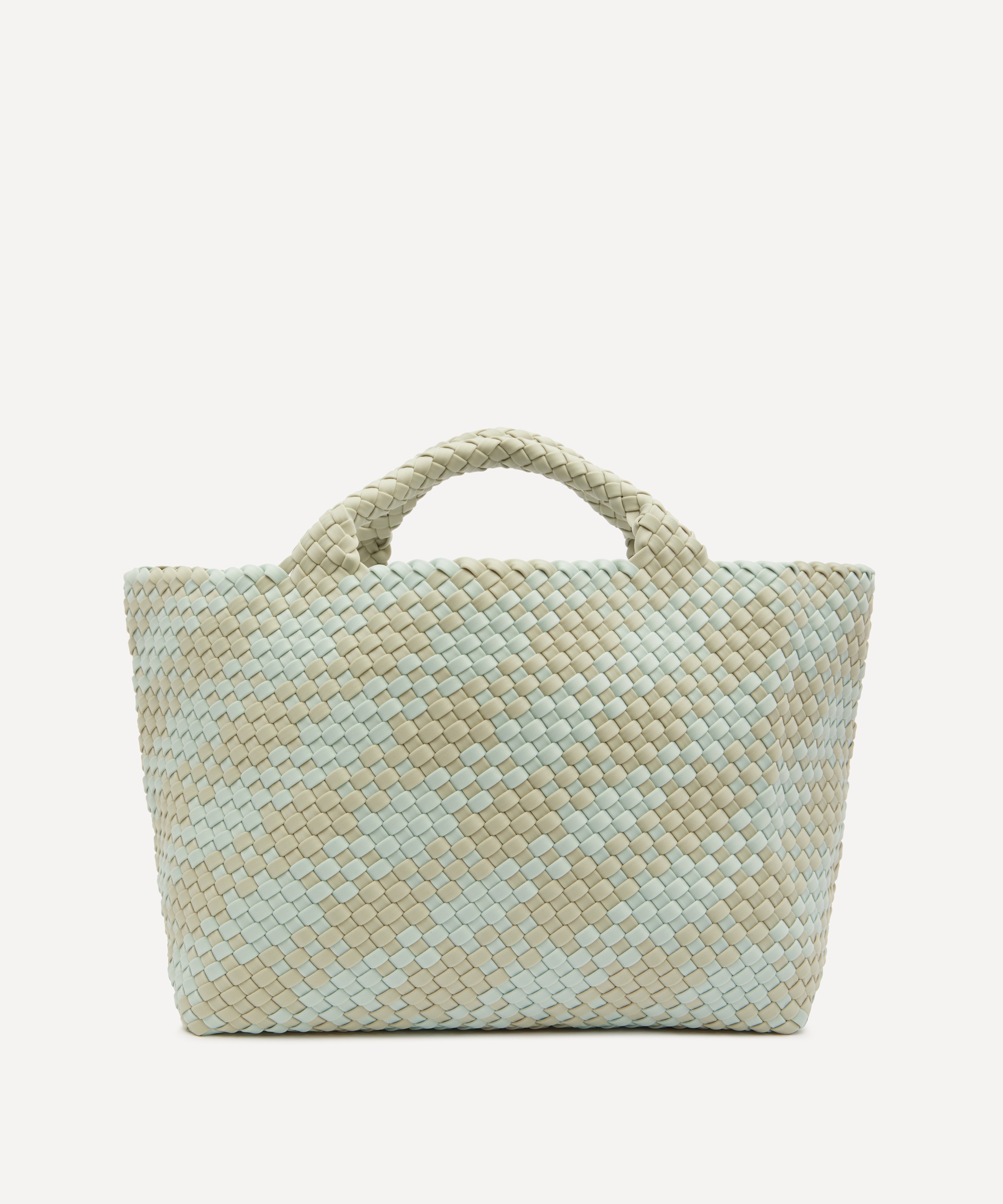 Naghedi - St. Barths Medium Plaid Woven Tote Bag Haze image number 6