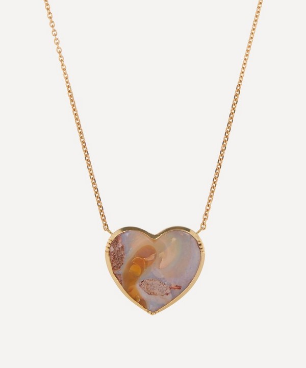 Brooke Gregson - 18ct Gold Boulder Opal Heart Pendant Necklace image number null